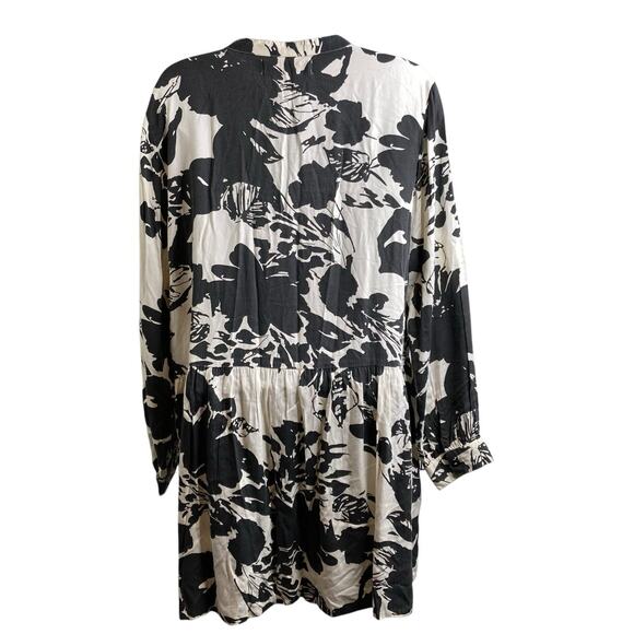 Rino & Pelle Black Aldona Birch Bloom Tunic Blouse Size 38 Lagenlook Whimsigoth - Picture 2 of 10